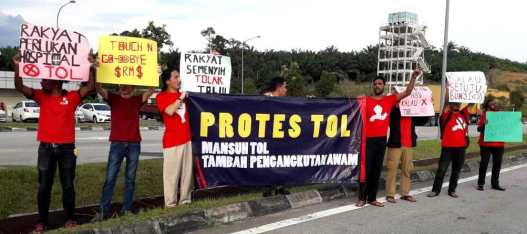 PSM berprotes bantah tol di Semenyih